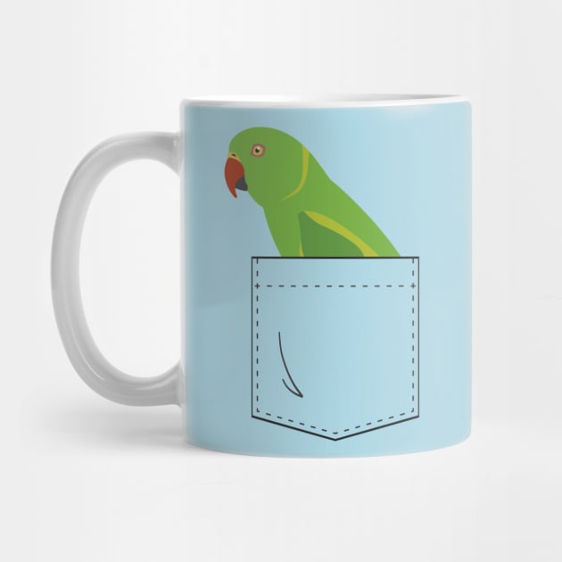 Indian Ringneck Parakeet Parrot Female Front Pocket by Einstein Parrot